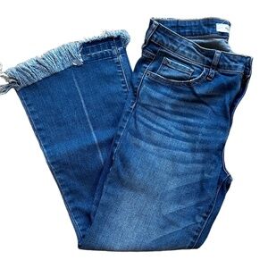 HIDDEN JEANS Medium Blue 30 Frayed Hem 5-Pocket Straight Leg Distressed Jeans‎